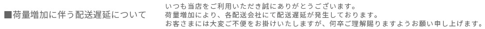 荷量増加に伴う配送遅延について